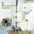 Load image into Gallery viewer, Floor to Ceiling Cat Tree, 4 Tiers Cat Tower, Adjustable Height 89-100", Tall Kitty Climbing Tower w/ Scratching Post, Condo, Bed, Perches, Dangling Ball for Indoor Kittens