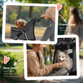 Load image into Gallery viewer, Pet Stroller for Small Miniature Dogs Cats Foldable Travel Carriage with Wheels Zipper Entry Cup Holder Storage Basket Grey