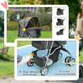 Load image into Gallery viewer, Pet Stroller for Small Miniature Dogs Cats Foldable Travel Carriage with Wheels Zipper Entry Cup Holder Storage Basket Grey