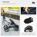 Load image into Gallery viewer, PawHut 3 in 1 Dog Stroller, Folding Pet Stroller with Storage Basket, Removable Carrier, Cushion, Safety Leashes, Cat Stroller for Small Dogs and Cats, Black