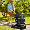 Load image into Gallery viewer, PawHut 3 in 1 Dog Stroller, Folding Pet Stroller with Storage Basket, Removable Carrier, Cushion, Safety Leashes, Cat Stroller for Small Dogs and Cats, Black