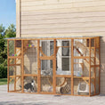 Load image into Gallery viewer, Catio Outdoor Cat Enclosure Window, Outdoor Cat House with Weather Protection Roof for 1-4 Kitties, Wooden Frame, Shelves & Bridges, 118" x 37.5" x 74", Orange