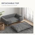 Load image into Gallery viewer, Dog Sofa, Elevated Dog Couch for Large Dogs, Removable Washable Pet Sofa Cat Bed with Anti-slip Foot Pads, Dark Grey