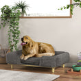 Load image into Gallery viewer, Dog Sofa, Elevated Dog Couch for Large Dogs, Removable Washable Pet Sofa Cat Bed with Anti-slip Foot Pads, Dark Grey