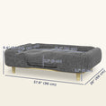Load image into Gallery viewer, Dog Sofa, Elevated Dog Couch for Large Dogs, Removable Washable Pet Sofa Cat Bed with Anti-slip Foot Pads, Dark Grey