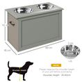 Load image into Gallery viewer, Raised Dog Bowls, Pet Feeding Storage Station with Two Stainless Steel Bowls, Base, for Large Dogs, Grey