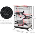 Load image into Gallery viewer, 45"H 4-Level Small Animal Cage Rabbit Hutch with Universal Lockable Wheels, Slide-out Tray for Bunny, Chinchillas, Ferret, Black