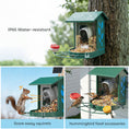 Load image into Gallery viewer, Bird Feeder with Camera, Smart Bird Feeder Camera AI Identifies 16,000+ Species, 2K HD Auto Capture Video, APP Instant Notifications, Hummingbird Feeding Add-ons, 3W Solar Panel, 32GB Card