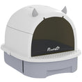 Load image into Gallery viewer, Cat Litter Tray with Lid, Enclosed Cat Litter Box with Pull-Out Drawer, Scoop, Deodorising Bags for Odour Control, Privacy, Portable, Easy to Clean, Grey