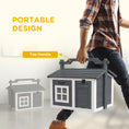 Load image into Gallery viewer, Rabbit Hutch Cat House Puppy House Guinea Pig Hutch Small Animal House Portable Wooden Indoor Outdoor with 2 Rooms Top Handle, Openable Roof - Grey
