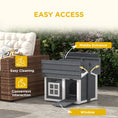Load image into Gallery viewer, Rabbit Hutch Cat House Puppy House Guinea Pig Hutch Small Animal House Portable Wooden Indoor Outdoor with 2 Rooms Top Handle, Openable Roof - Grey