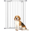 Load image into Gallery viewer, 41"H Dog Gate with Cat Door, Pet Gate with Small Door, Easy Open Indoor Dog Gates for Doorways, House, Stair, 29"-31.5" Long, White