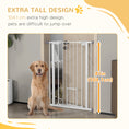 Load image into Gallery viewer, 41"H Dog Gate with Cat Door, Pet Gate with Small Door, Easy Open Indoor Dog Gates for Doorways, House, Stair, 29"-31.5" Long, White
