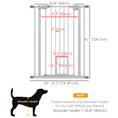 Load image into Gallery viewer, 41"H Dog Gate with Cat Door, Pet Gate with Small Door, Easy Open Indoor Dog Gates for Doorways, House, Stair, 29"-31.5" Long, White