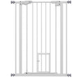 Load image into Gallery viewer, 41"H Dog Gate with Cat Door, Pet Gate with Small Door, Easy Open Indoor Dog Gates for Doorways, House, Stair, 29"-31.5" Long, White