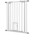 Load image into Gallery viewer, 41"H Dog Gate with Cat Door, Pet Gate with Small Door, Easy Open Indoor Dog Gates for Doorways, House, Stair, 29"-31.5" Long, White