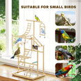 Load image into Gallery viewer, Parrot Play Stand, 95 cm Wooden Bird Playground with Ladders, Chain Toy, Stainless Steel Cups and Tray, Bird Cage Accessories for Parakeets, Cockatiels, Finches, Lovebirds, Budgie