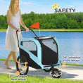 Load image into Gallery viewer, Aosom 2-in-1 Dog Bike Trailer Pet Stroller Carrier for Large Dogs with Hitch, Quick-release Wheels, Foot Support, Pet Bicycle Cart Wagon Cargo for Travel, Blue