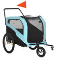 Load image into Gallery viewer, Aosom 2-in-1 Dog Bike Trailer Pet Stroller Carrier for Large Dogs with Hitch, Quick-release Wheels, Foot Support, Pet Bicycle Cart Wagon Cargo for Travel, Blue