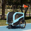 Load image into Gallery viewer, Aosom 2-in-1 Dog Bike Trailer Pet Stroller Carrier for Large Dogs with Hitch, Quick-release Wheels, Foot Support, Pet Bicycle Cart Wagon Cargo for Travel, Blue