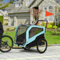 Load image into Gallery viewer, Aosom 2-in-1 Dog Bike Trailer Pet Stroller Carrier for Large Dogs with Hitch, Quick-release Wheels, Foot Support, Pet Bicycle Cart Wagon Cargo for Travel, Blue