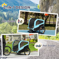 Load image into Gallery viewer, Aosom 2-in-1 Dog Bike Trailer Pet Stroller Carrier for Large Dogs with Hitch, Quick-release Wheels, Foot Support, Pet Bicycle Cart Wagon Cargo for Travel, Blue