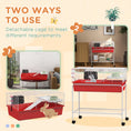 Load image into Gallery viewer, PawHut Two- Story Small Animal Cage Removable from Stand, Guinea Pig Cage, Hedgehog Cage, Chinchilla Cage, Ferret, with Shelf & Wheels, Pet Habitat, 33" x 18.5" x 35" , Red