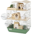Charger l'image dans la visionneuse de la galerie, Large Hamster Cage, 3 Tiers Acrylic Hamster Habitat with Water Bottles, Dishes, Running Wheel and External Bathrooms for Pet Mice, Dwarf Hamster, 13.4" L x 9.8" W x 20.5" H