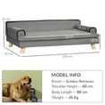 Load image into Gallery viewer, Dog Sofa with Legs Water-resistant Fabric, Pet Chair Bed for Large, Medium Dogs, Grey, 100 x 62 x 32 cm