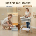 Load image into Gallery viewer, 2 in 1 Dog Bath Tub, Dog Washing Station for Bathing and Grooming, Elevated Shower Bath Tub, Collapsible Foldable Portable Bathtub for Small Dogs Puppy Cats Pet, Indoor and Outdoor