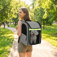 Load image into Gallery viewer, Dog Carrier Backpack Expandable, Breathable Pet Carrier Bag for Small Puppy Cat with Reflective Strip and 5 Pockets, for Travel Hiking Walking Camping, Light Grey