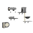 Load image into Gallery viewer, Cat Wall Shelves, 4 Pcs Cat Wall Furniture Climber Set with Scratching Post & Pad, Condo, Hammock, Bed, Step, Hanging Pompoms, Perches, for Kitty Climbing, Sleeping, Playing