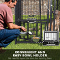 Load image into Gallery viewer, PawHut 7.9' x 4' x 6' Outdoor Dog Kennel, Welded Wire Heavy Duty Dog Run with 360° Rotating & 4 Level Adjustable Bowls, Dog Kennel Outside with Waterproof & UV Resistant Cover, for S&M&L Dogs