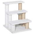 Load image into Gallery viewer, Pet Stair, Cat Tree with 3-step Climb Ladder, Scratching Posts, Platforms, Toy Ball, for Indoor Elderly Cats Kittens, White