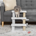 Load image into Gallery viewer, Pet Stair, Cat Tree with 3-step Climb Ladder, Scratching Posts, Platforms, Toy Ball, for Indoor Elderly Cats Kittens, White