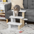 Load image into Gallery viewer, Pet Stair, Cat Tree with 3-step Climb Ladder, Scratching Posts, Platforms, Toy Ball, for Indoor Elderly Cats Kittens, White