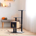 Load image into Gallery viewer, 47" Wood Cat Tree, Cat Condo Tower with Scratching Post, Toy Ball, Black