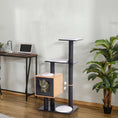 Load image into Gallery viewer, 47" Wood Cat Tree, Cat Condo Tower with Scratching Post, Toy Ball, Black