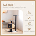Load image into Gallery viewer, 47" Wood Cat Tree, Cat Condo Tower with Scratching Post, Toy Ball, Black