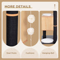 Load image into Gallery viewer, 47" Wood Cat Tree, Cat Condo Tower with Scratching Post, Toy Ball, Black