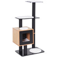 Load image into Gallery viewer, 47" Wood Cat Tree, Cat Condo Tower with Scratching Post, Toy Ball, Black