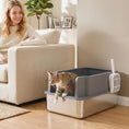 Charger l'image dans la visionneuse de la galerie, 22.8"x14.6"x11.8" Stainless Steel Sifting Litter Box, Sifting Stainless Steel Litter Box for Pine Pellets, High Sided, Anti-Leakage, Less Tracking, Includes Scoop & 10 Pads