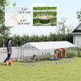 Load image into Gallery viewer, Outdoor Dog Kennel with Roof, Heavy Duty Dog Run Outdoor Fence Cage with Adjustable & Rotating Bowls, Waterproof UV-Resistant Cover, Secure Lock, 19.7' x 7.5' x 5.2'