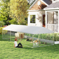 Load image into Gallery viewer, Outdoor Dog Kennel with Roof, Heavy Duty Dog Run Outdoor Fence Cage with Adjustable & Rotating Bowls, Waterproof UV-Resistant Cover, Secure Lock, 19.7' x 7.5' x 5.2'