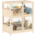 Load image into Gallery viewer, Wooden Hamster Cage, 4 Tier Small Animal Cage with Mesh Flip Roof, Pull-Out Tray, Huts, Seesaws, Ramps and Water Bottles, Hamster Habitat for Dwarf Syrian Mice Gerbil, 33" x 21" x 36"