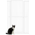 Load image into Gallery viewer, 59"H Extra Tall Cat Gate, 30"-41"W Steel Pet Gate for Doorway, Hallway, Pressure Mounted Kit No Drilling Dog Gate with 1.4" Extra Narrow Gap, 2.8" & 5.5" Extensions, White