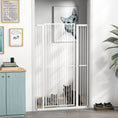 Load image into Gallery viewer, 59"H Extra Tall Cat Gate, 30"-41"W Steel Pet Gate for Doorway, Hallway, Pressure Mounted Kit No Drilling Dog Gate with 1.4" Extra Narrow Gap, 2.8" & 5.5" Extensions, White