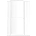Load image into Gallery viewer, 59"H Extra Tall Cat Gate, 30"-41"W Steel Pet Gate for Doorway, Hallway, Pressure Mounted Kit No Drilling Dog Gate with 1.4" Extra Narrow Gap, 2.8" & 5.5" Extensions, White
