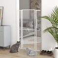 Load image into Gallery viewer, 59"H Extra Tall Cat Gate, 30"-41"W Steel Pet Gate for Doorway, Hallway, Pressure Mounted Kit No Drilling Dog Gate with 1.4" Extra Narrow Gap, 2.8" & 5.5" Extensions, White
