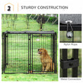 Load image into Gallery viewer, Outdoor Dog Kennel Run, Large Wire Steel Puppy Fence, Lockable Pet Playpen Crate Enclosure, with Top Cover, Door, Black